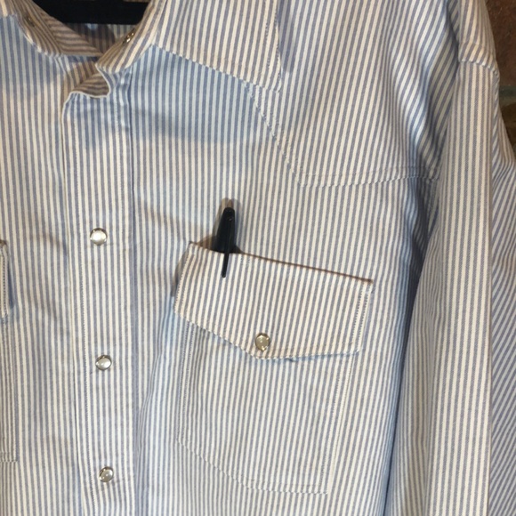 Schnees Pearl Snap Western Work Shirt Big & Tall - Picture 4 of 5